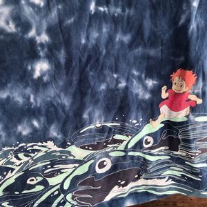 HTF 🔥Ponyo T shirt  HOT TOPIC EXCLUSIVE Anime' Size XL Tie Dyed Womens